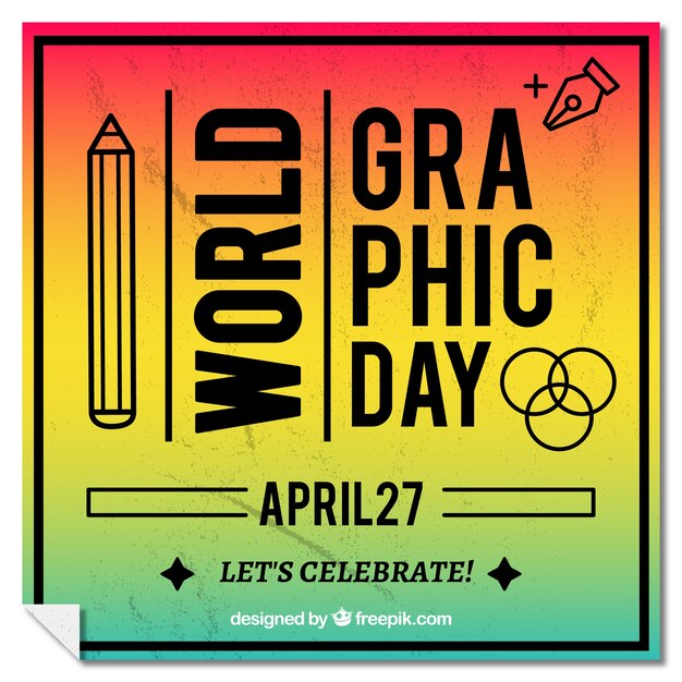 World graphics day background in flat style 