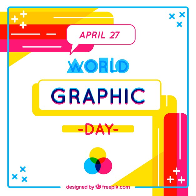 World graphics day background in flat style