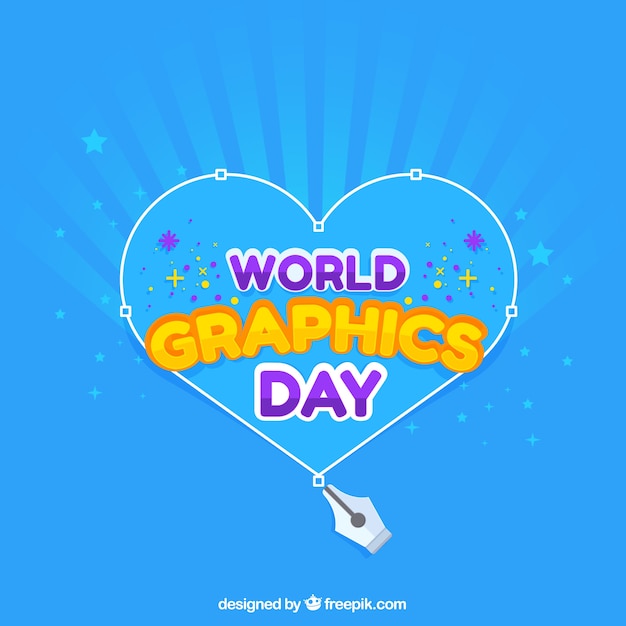 Free vector world graphics day background in flat style