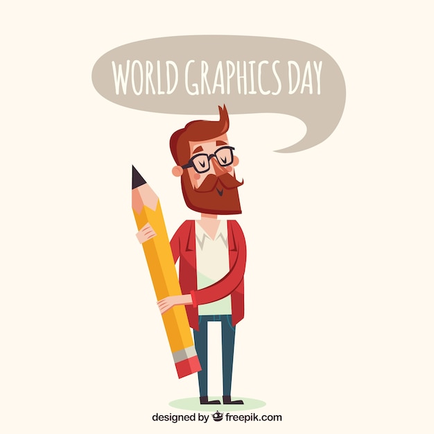 Free Vector world graphics day background with designer