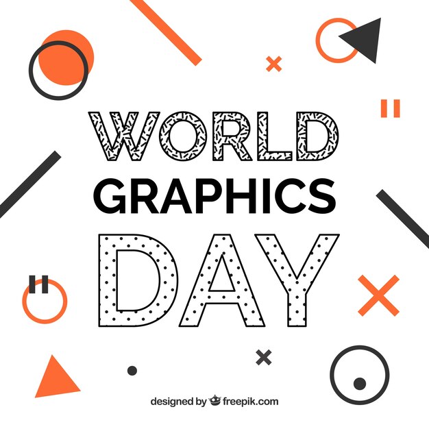 World graphics day background with geometric shapes