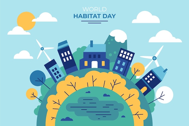 Free vector world habitat day design