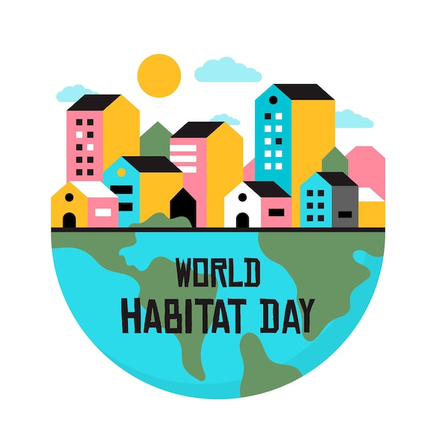 Free Vector world habitat day theme