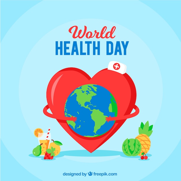 World health day background in flat style