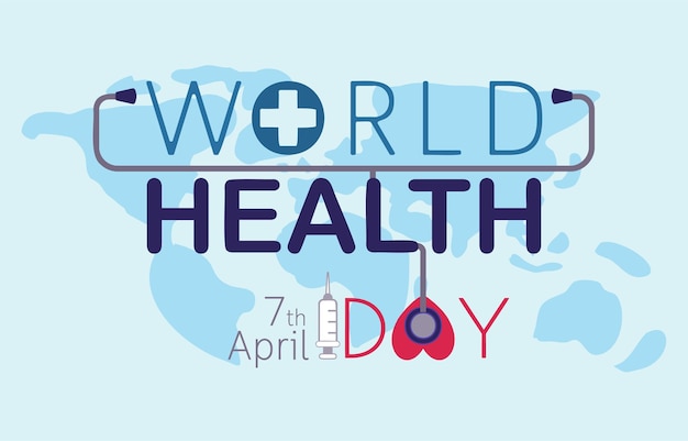 Free Vector world health day concept healthcare health protection on global international event in april flat vector illustration design