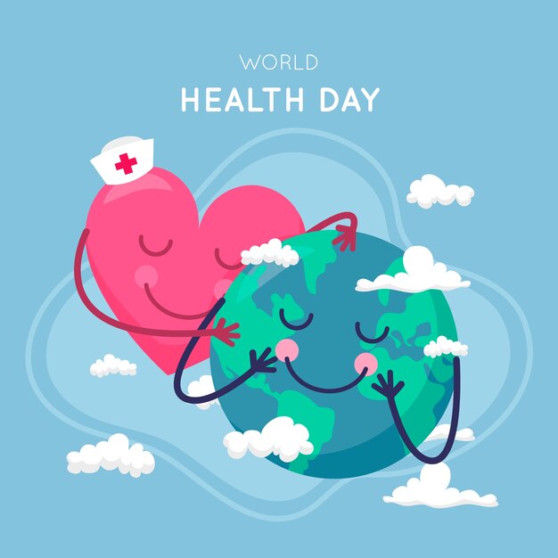 World health day in flat design