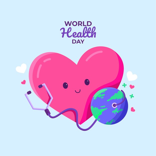 World health day in flat design