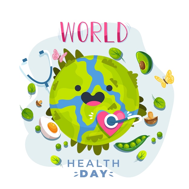 World health day in flat design