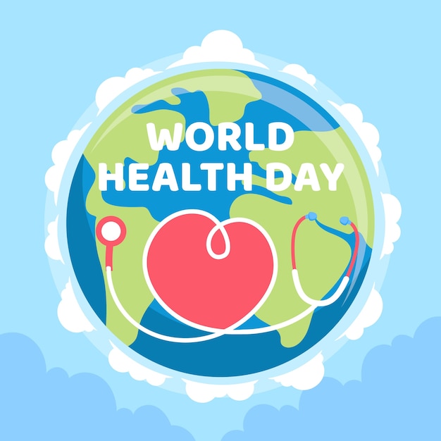 World health day wallpaper flat design