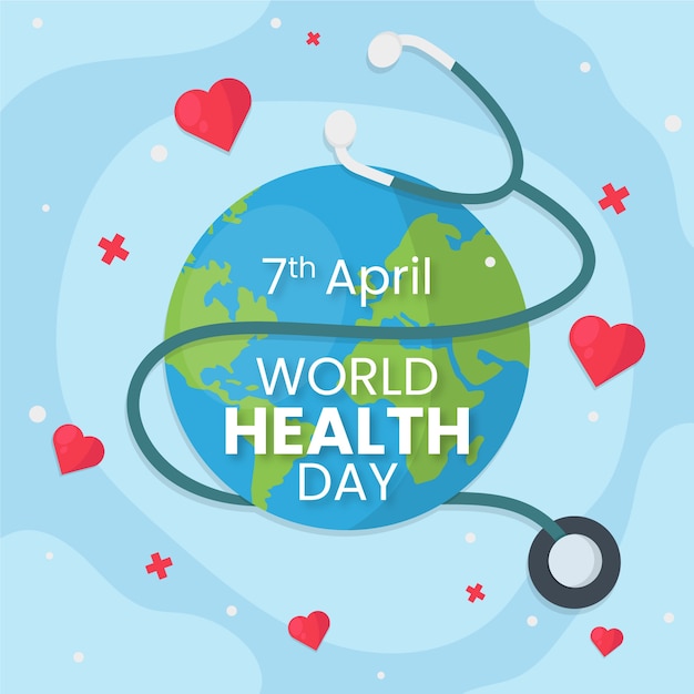 World health day wallpaper flat design