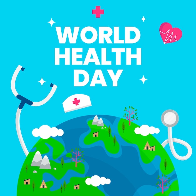 World health day with planet earth