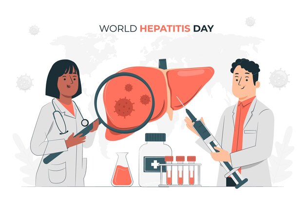 World hepatitis day concept illustration