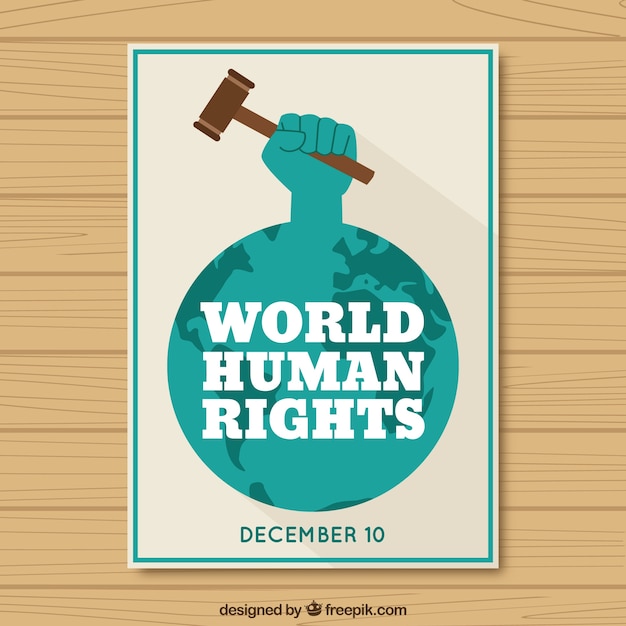 Free vector world human rights card