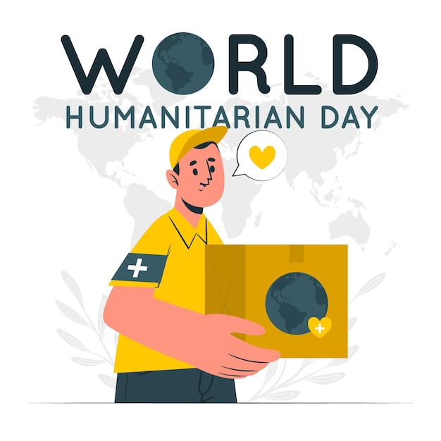 World humanitarian day concept illustration