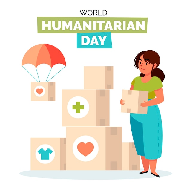 World humanitarian day illustration