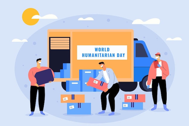 World humanitarian day illustration