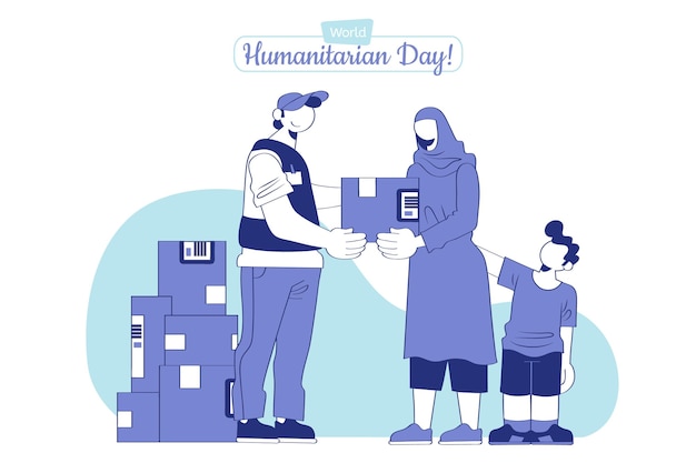 World humanitarian day illustration