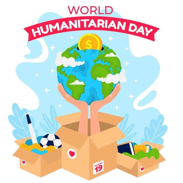 World humanitarian day illustration