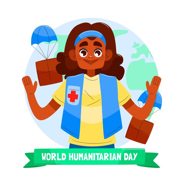 World humanitarian day illustration