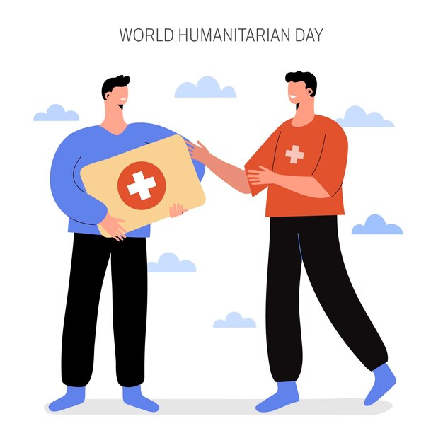 World humanitarian day illustration