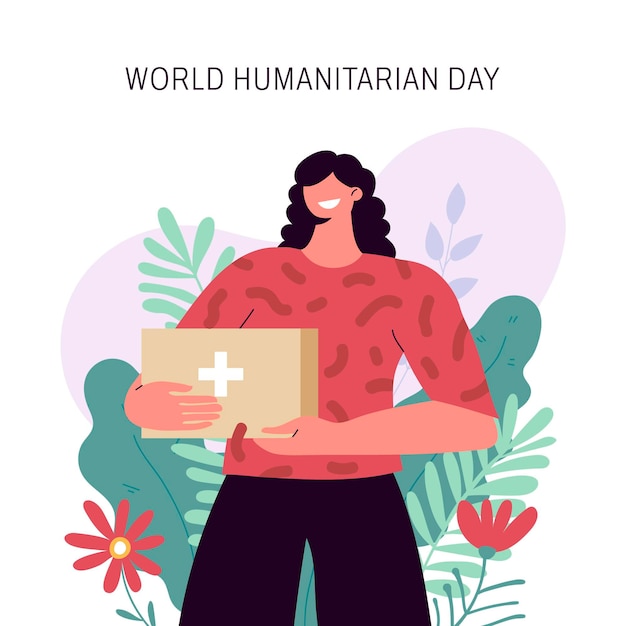 World humanitarian day illustration