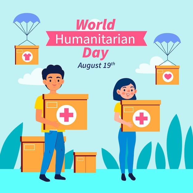 World humanitarian day illustration