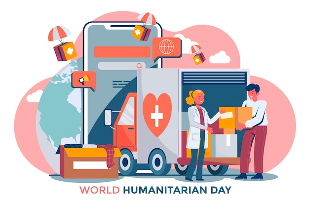 World humanitarian day illustration