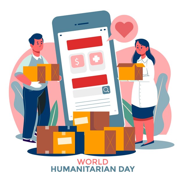 World humanitarian day illustration