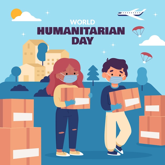 World humanitarian day illustration