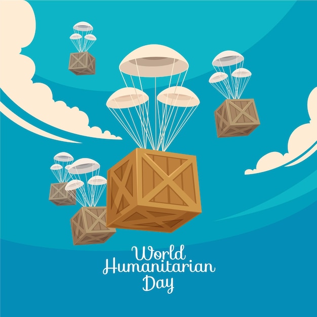 World humanitarian day with boxes