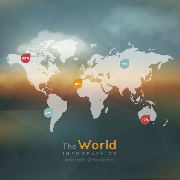 Free Vector the world infographic