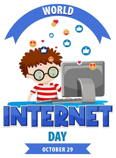 Free vector world internet day banner design