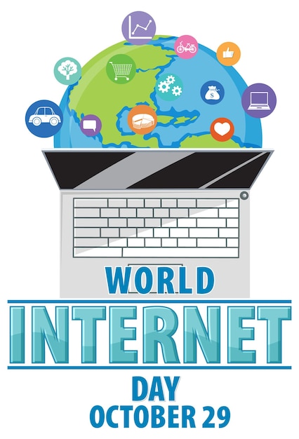 Free vector world internet day banner design