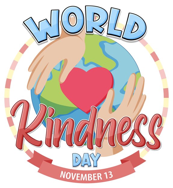 Free Vector world kindness day logo concept