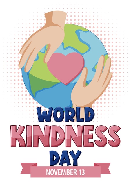 Free Vector world kindness day logo concept