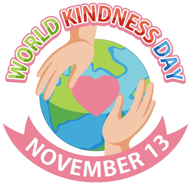 Free Vector world kindness day logo design