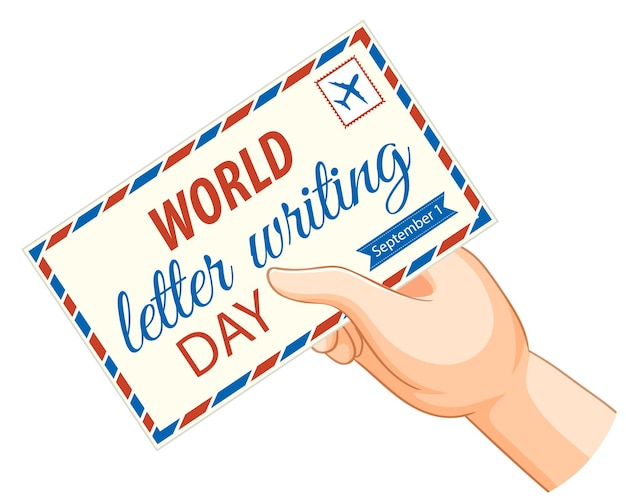 Free Vector world letter writing day banner design