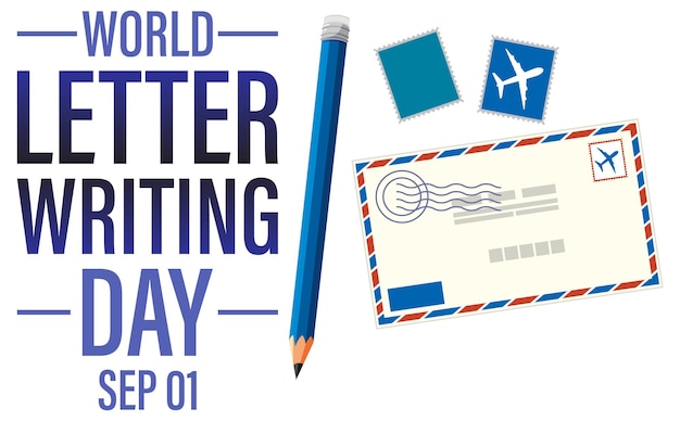 Free Vector world letter writing day poster design