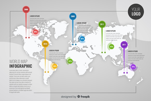 World map business infographic