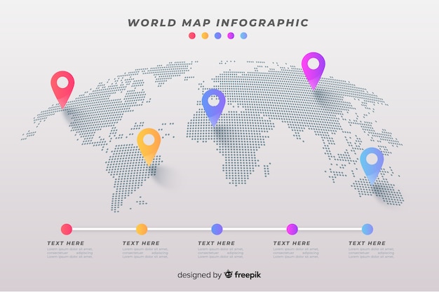 Free vector world map business infographic