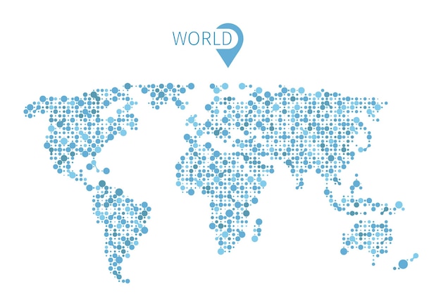 Free vector world map from circles for infographic. illustration map world and abstract shape map