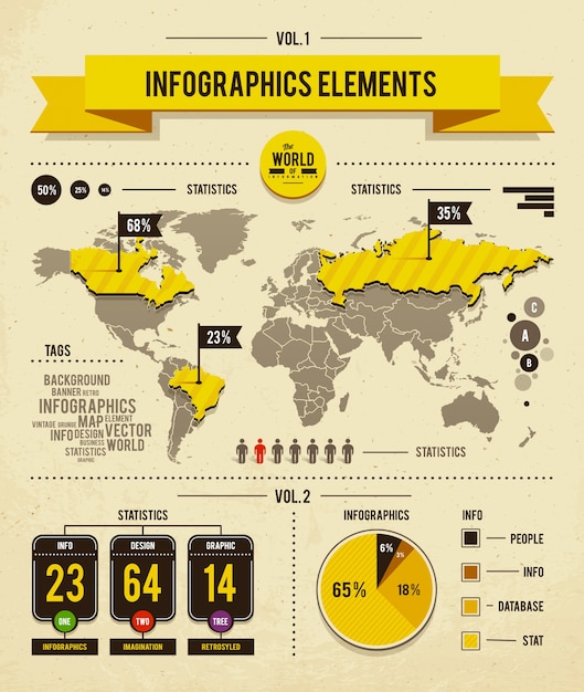 world map infographic design