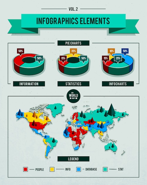 Free Vector world map infographic design