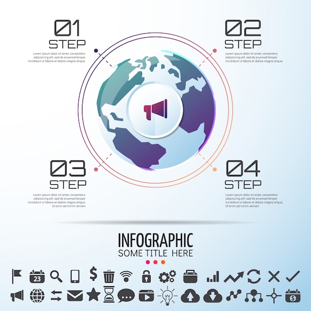 Free Vector world map infographics design 