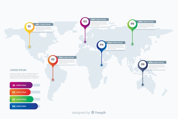 World map professional infographic