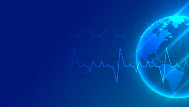 Free Vector world medical and healthcare blue background with text space