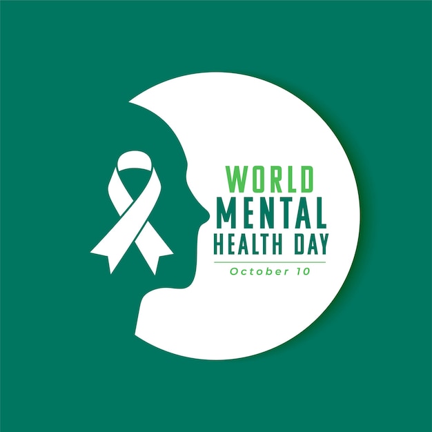 Free Vector world mental health day campaign poster with artistic human head vector