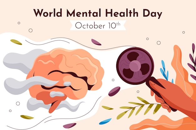 World mental health day flat design background