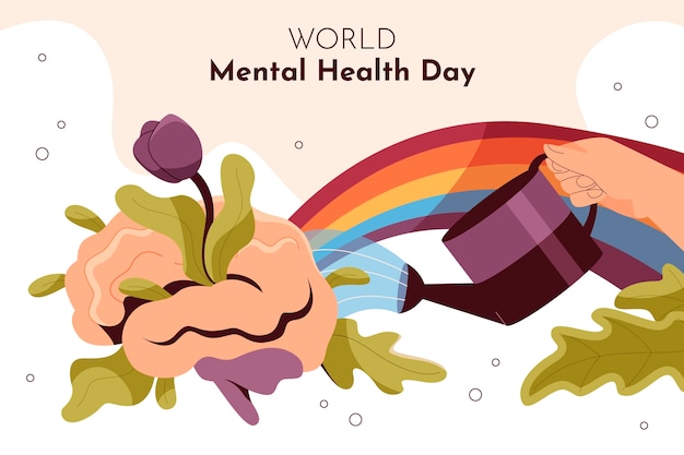 Free Vector world mental health day flat design background