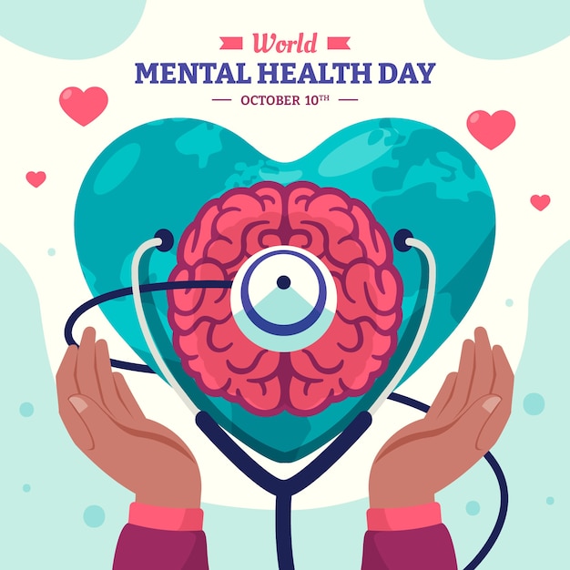 Free Vector world mental health day flat design illustration